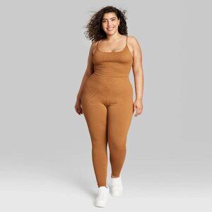 3X - Womens Seamless Fabric Bodysuit - Wild Fable - Brown